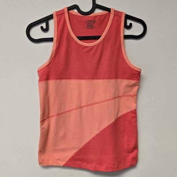 BCG Racer Back Athletic Colorblock Top Coral M (8 / 10) - Picture 1 of 4